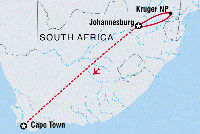 Mapa mostrando a Cidade do Cabo