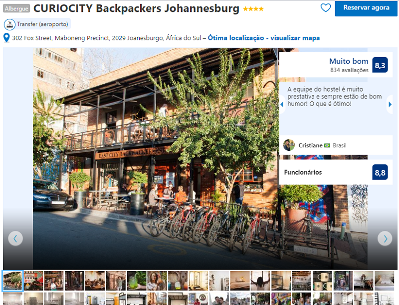 Fachada do hostel Curiocity Backpackers Joanesburgo