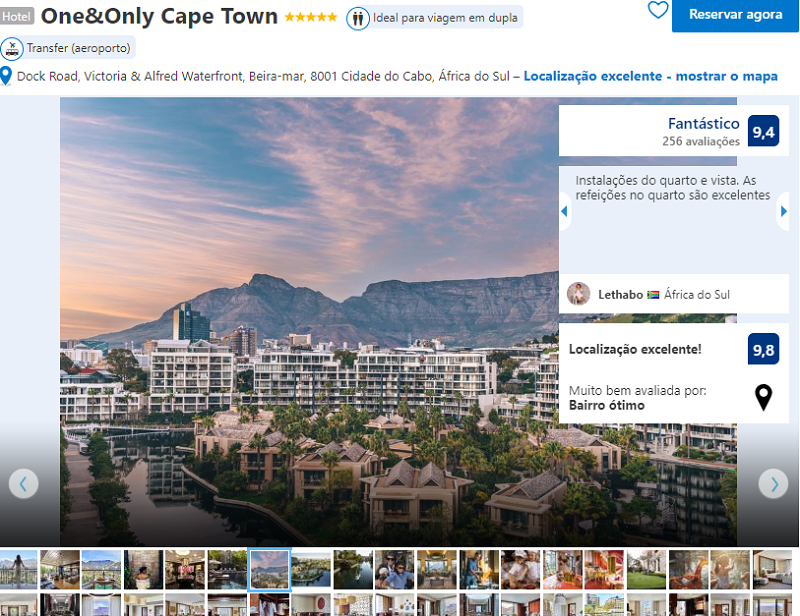 Fachada do One&Only Cape Town na Cidade do Cabo
