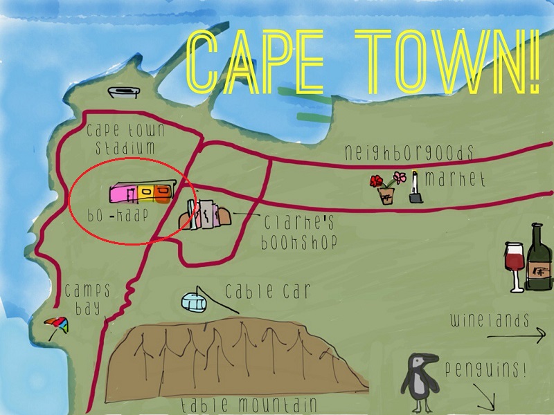 Bo Kaap na Cidade do Cabo - Mapa 