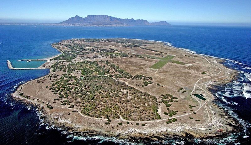 Panorâmica da Ilha Robben na Cidade do Cabo