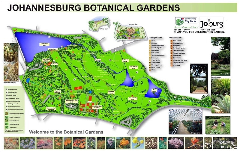 Jardim Botânico de Joanesburgo - Mapa