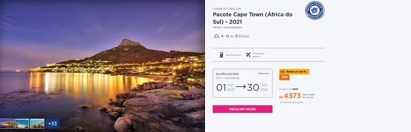 Pacote Hurb Cidade do Cabo - 2021